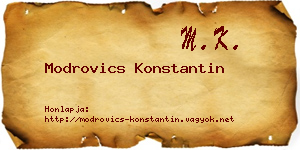 Modrovics Konstantin névjegykártya